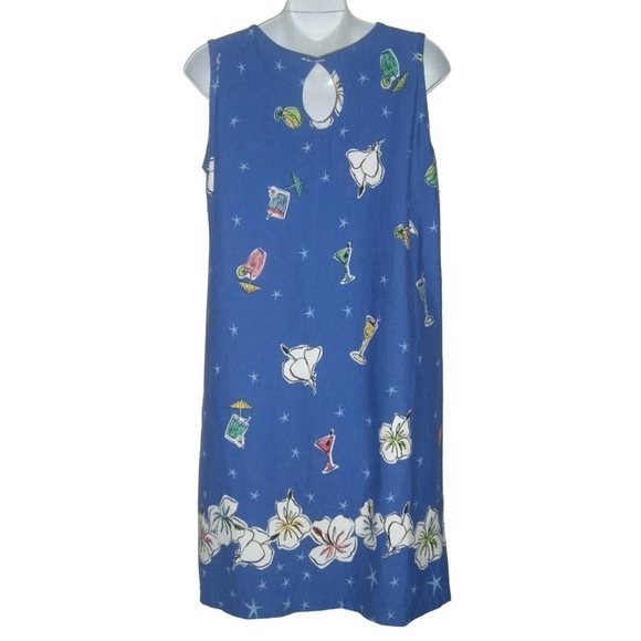 Vintage 80's Does 60's Dee Califonia Dress Cocktail Mod Hawaiian Beach Cruise M - Picture 5 of 13